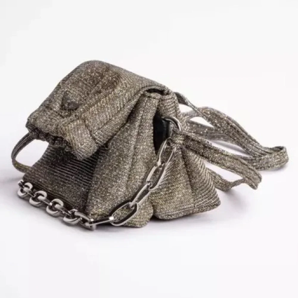 RARE Zadig & Voltaire NWOT Mini Rockyssime Grigri Sparkle Clutch